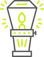 icône de deux couleurs de ligne de lampe vecteur