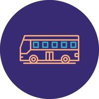 touristique autobus ligne deux Couleur cercle icône vecteur