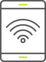 Wifi signal ligne deux Couleur icône vecteur