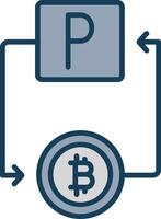 bitcoin Pay Pal ligne rempli gris icône vecteur