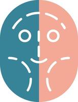 icône de deux couleurs de glyphe de chirurgie plastique faciale vecteur