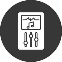 icône inversée de glyphe de lecteur de musique vecteur