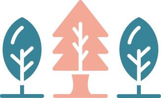 icône de deux couleurs de glyphe de forêt vecteur