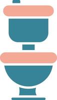 icône de deux couleurs de glyphe de toilette vecteur