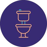 toilette ligne deux Couleur cercle icône vecteur