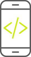 icône de deux couleurs de ligne de développement d'applications vecteur