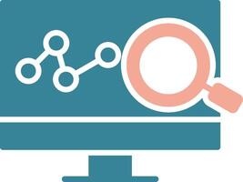 icône de deux couleurs de glyphe d'analyse de données vecteur
