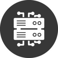 base de données architecture glyphe inversé icône vecteur
