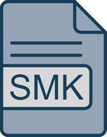 smk fichier format ligne rempli gris icône vecteur