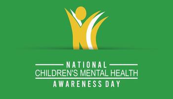 nationale enfants mental santé conscience journée observé chaque année dans peut. modèle pour arrière-plan, bannière, carte, affiche avec texte une inscription. vecteur