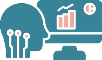 icône de deux couleurs de glyphe d'analyse de données vecteur