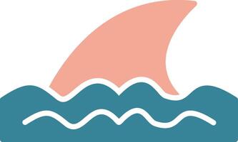 icône de deux couleurs de glyphe de nageoire vecteur