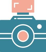 icône de deux couleurs de glyphe de photographie vecteur