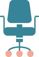 icône de deux couleurs de glyphe de chaise vecteur