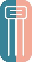 icône de deux couleurs de glyphe de matelas de plage vecteur