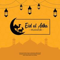 eid Al adha mubarak islamique salutation carte Contexte vecteur