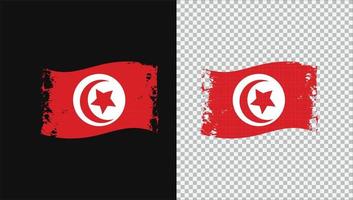 Tunisie pays drapeau ondulé transparent grunge brush png vecteur