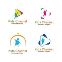 modèle de conception d'icône de logo de chaîne pour enfants. illustration vectorielle vecteur