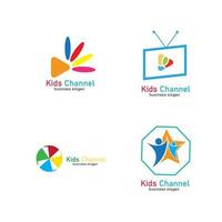 modèle de conception d'icône de logo de chaîne pour enfants. illustration vectorielle