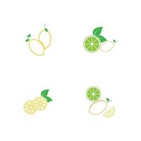 fruits de citron frais, collection d'illustrations vectorielles vecteur