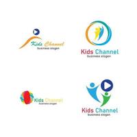 modèle de conception d'icône de logo de chaîne pour enfants. illustration vectorielle vecteur
