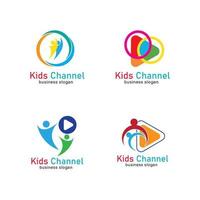 modèle de conception d'icône de logo de chaîne pour enfants. illustration vectorielle