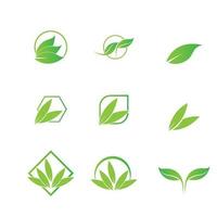 logos d'icône de vecteur d'élément nature écologie feuille verte