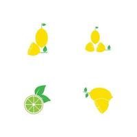 fruits de citron frais, collection d'illustrations vectorielles vecteur