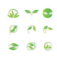 logos d'icône de vecteur d'élément nature écologie feuille verte