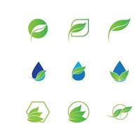logos d'icône de vecteur d'élément nature écologie feuille verte