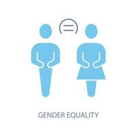 le sexe égalité concept ligne icône. Facile élément illustration. le sexe égalité concept contour symbole conception. vecteur