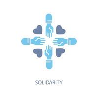 solidarité concept ligne icône. Facile élément illustration. solidarité concept contour symbole conception. vecteur