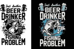 conception de t-shirt de pêche vecteur