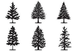 Noël arbre silhouette clipart paquet vecteur