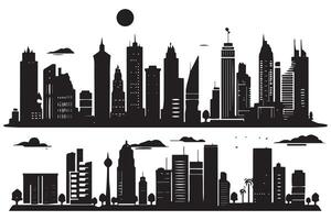 ville bâtiments silhouette illustration gratuit conception isolé sur blanc Contexte vecteur