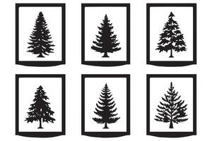 Noël arbre silhouette clipart paquet vecteur