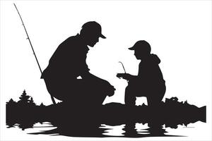 pêcheur pêche silhouette illustration vecteur