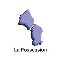 la possession ville de France carte illustration, modèle avec contour graphique esquisser conception vecteur