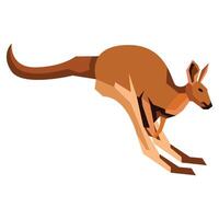 kangourou illustration dans géométrique ou faible poly style vecteur