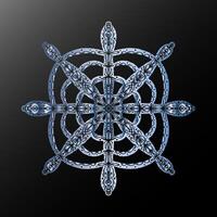 3d mandala kaléidoscope ethnique motifs pente métallique stylisé flocon de neige élément vecteur