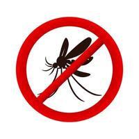 moustique avertissement interdit signe. anti les moustiques, insecte contrôle symbole. Arrêtez et contrôle moustique, anti insecte illustration vecteur