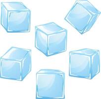 la glace cubes isolé sur blanc Contexte vecteur