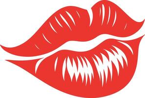 femelle rouge rouge à lèvres baiser. femelle lèvres rouge à lèvres baiser pour Valentin journée et l'amour illustration. vecteur