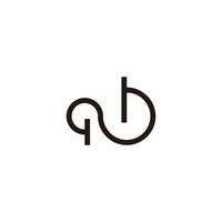 lettre q et b courbe géométrique symbole Facile logo vecteur