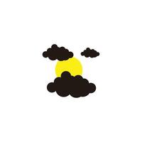 des nuages, et Soleil géométrique symbole Facile logo vecteur