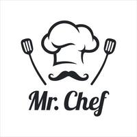 Maître chef nourriture restaurant logo conception modèle vecteur