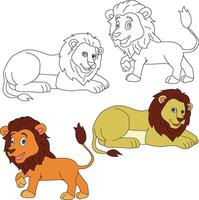 Lion clipart. sauvage animaux clipart collection pour les amoureux de jungles et faune. cette ensemble volonté être une parfait une addition à votre safari et sur le thème du zoo projets. vecteur