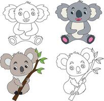 koala clipart. sauvage animaux clipart collection pour les amoureux de jungles et faune. cette ensemble volonté être une parfait une addition à votre safari et sur le thème du zoo projets. vecteur