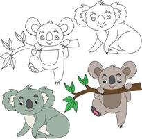 koala clipart. sauvage animaux clipart collection pour les amoureux de jungles et faune. cette ensemble volonté être une parfait une addition à votre safari et sur le thème du zoo projets. vecteur