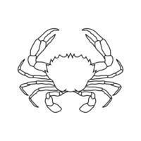 Crabe contour illustration. Fruit de mer magasin logo l'image de marque modèle pour artisanat nourriture emballage ou restaurant conception. vecteur